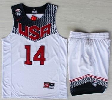 2014 USA Dream Team 14 Anthony Davis White Basketball Jersey Suits