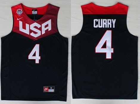 2014 USA Dream Team 4 Stephen Curry Blue Basketball Jerseys