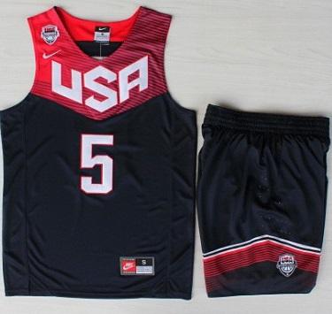 2014 USA Dream Team 5 Kevin Durant Blue Basketball Jersey Suits