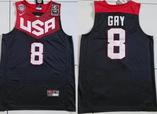 2014 USA Dream Team 8 Rudy Gay Blue Basketball Jerseys