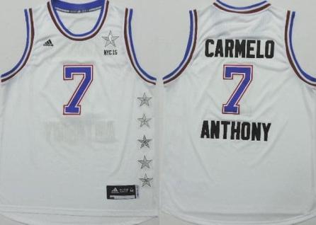 2015 NBA All-Star Eastern Conference New York Knicks 7 Carmelo Anthony White NBA Jersey