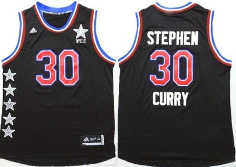2015 NBA All-Star Western Conference Golden State Warriors 30 Stephen Curry Black NBA Jersey