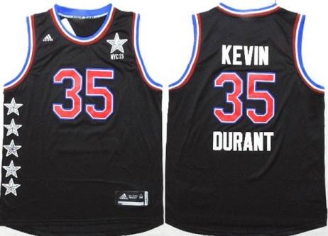 2015 NBA All-Star Western Conference Oklahoma City Thunder 35 Kevin Durant Black NBA Jersey