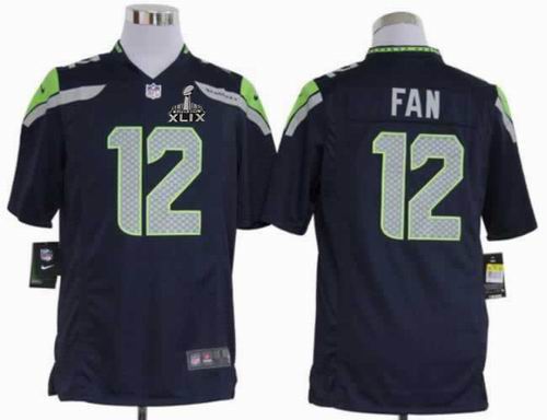 2015 Super Bowl XLIX Jersey 2012 Nike Seattle Seahawks 12th Fan Game team Jersey