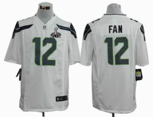 2015 Super Bowl XLIX Jersey 2012 Nike Seattle Seahawks 12th Fan Game white Jersey