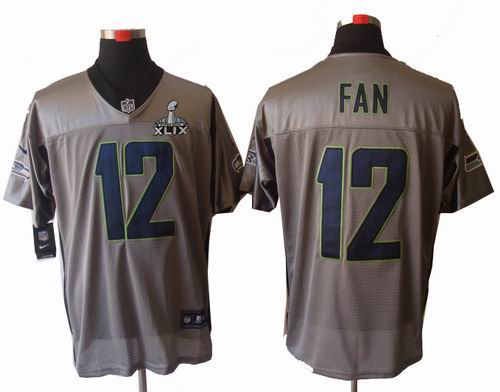 2015 Super Bowl XLIX Jersey 2012 Nike Seattle Seahawks 12th Fan Gray shadow elite jerseys
