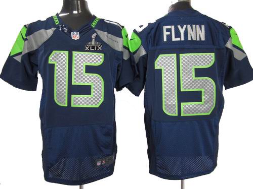 2015 Super Bowl XLIX Jersey 2012 Nike Seattle Seahawks 15# Matt Flynn Elite team color Jersey