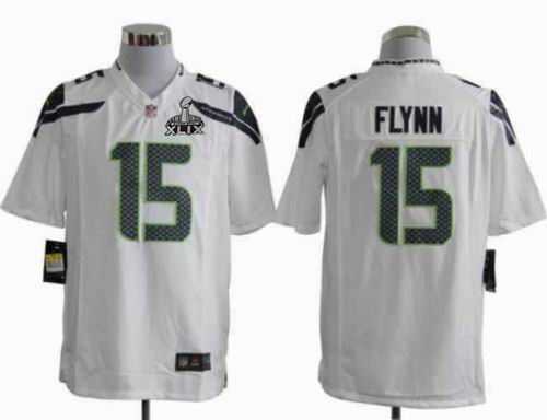 2015 Super Bowl XLIX Jersey 2012 Nike Seattle Seahawks 15# Matt Flynn Game white Jersey