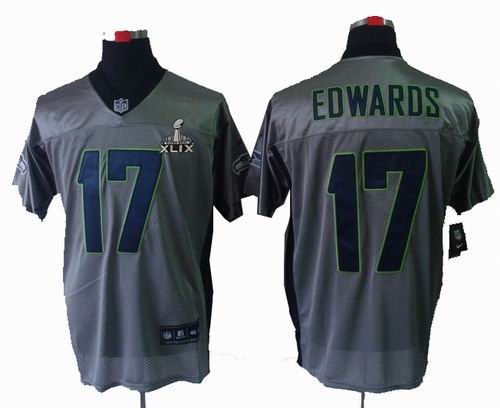 2015 Super Bowl XLIX Jersey 2012 Nike Seattle Seahawks 17# Edwards Gray shadow elite jerseys