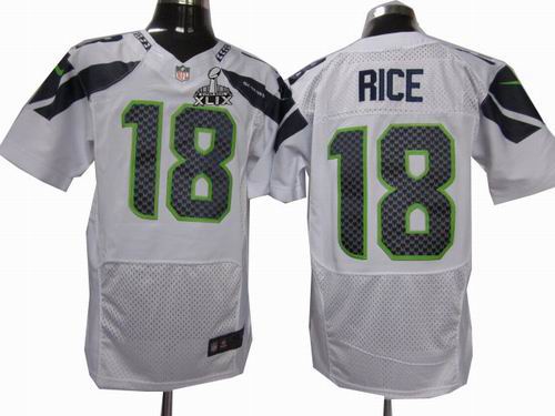 2015 Super Bowl XLIX Jersey 2012 Nike Seattle Seahawks 18# Sidney Rice white elite Jersey
