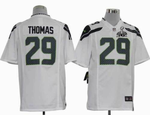 2015 Super Bowl XLIX Jersey 2012 Nike Seattle Seahawks 29# Earl Thomas Game White Jersey