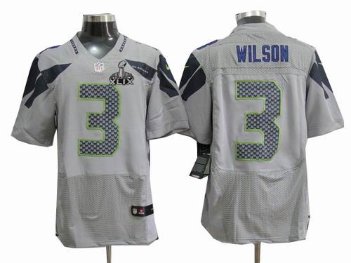 2015 Super Bowl XLIX Jersey 2012 Nike Seattle Seahawks 3# Russell Wilson grey elite Jersey