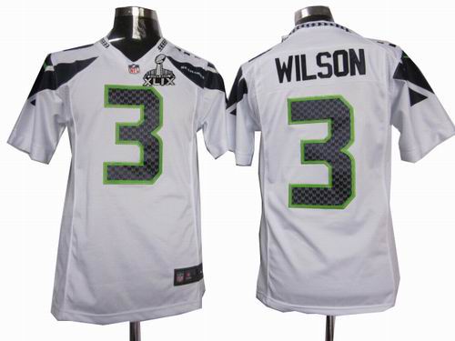 2015 Super Bowl XLIX Jersey 2012 Nike Seattle Seahawks 3# Russell Wilson white game Jersey