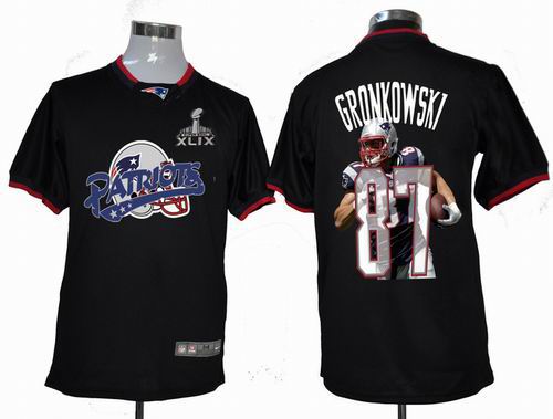 2015 Super Bowl XLIX Jersey 2012 Nike printed New England Patriots Rob Gronkowski 87# Portrait Fashion Game Jersey