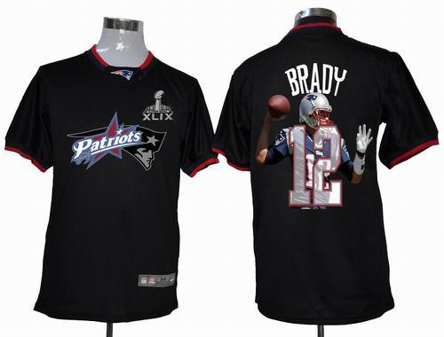 2015 Super Bowl XLIX Jersey 2012 Nike printed New England Patriots Tom Brady 12# Portrait Fashion Game Jersey