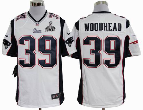 2015 Super Bowl XLIX Jersey 2012 nike New England Patriots 39# Danny Woodhead White game Jersey