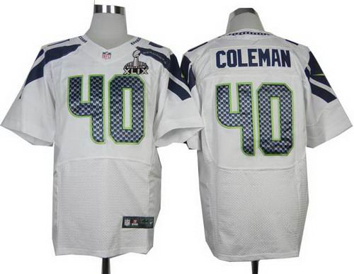 2015 Super Bowl XLIX Jersey 2014 Nike Seattle Seahawks #40 Derrick Coleman Blue Elite Jersey