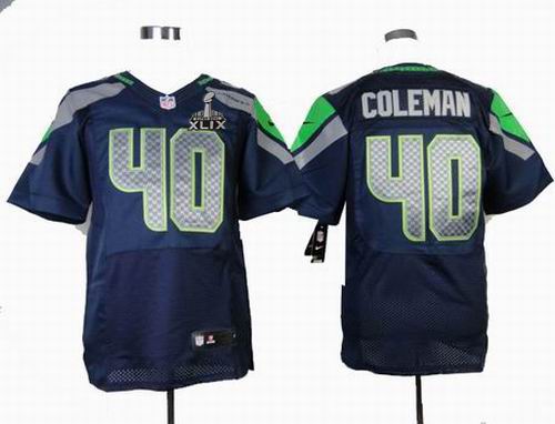 2015 Super Bowl XLIX Jersey 2014 Nike Seattle Seahawks #40 Derrick Coleman blue elite jerseys