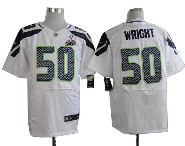 2015 Super Bowl XLIX Jersey 2014 Nike Seattle Seahawks #50 K.J. Wright white elite jerseys
