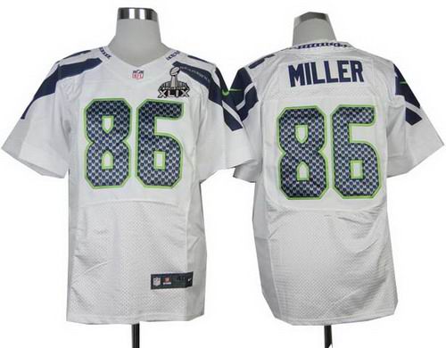 2015 Super Bowl XLIX Jersey 2014 Nike Seattle Seahawks #86 Zach Miller Elite White jerseys