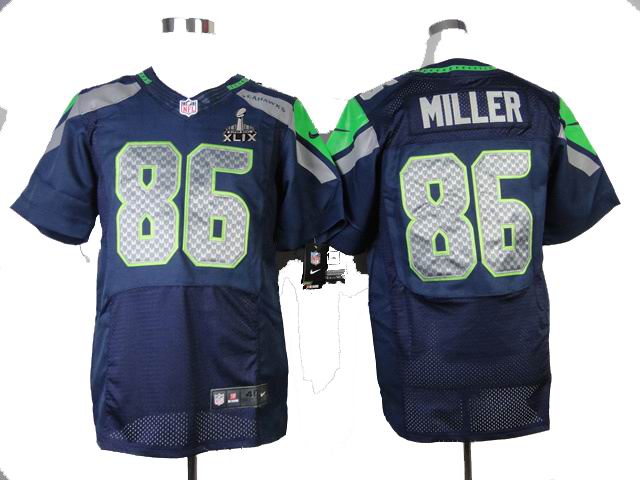 2015 Super Bowl XLIX Jersey 2014 Nike Seattle Seahawks #86 Zach Miller Elite blue jerseys