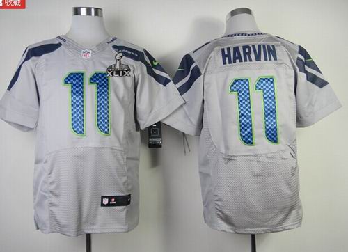2015 Super Bowl XLIX Jersey 2014 Nike Seattle Seahawks 11 Percy Harvin grey Elite Jerseys