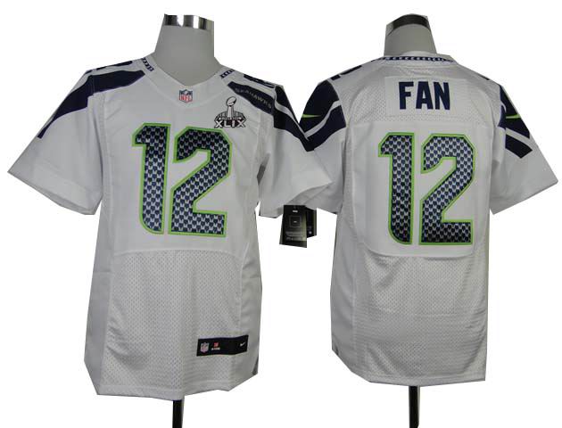 2015 Super Bowl XLIX Jersey 2014 Nike Seattle Seahawks 12th Fan white elite jerseys