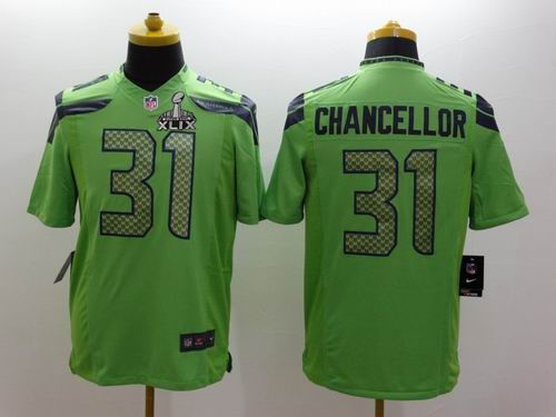 2015 Super Bowl XLIX Jersey 2014 Nike Seattle Seahawks 31# Kam Chancellor green Limited jersesy