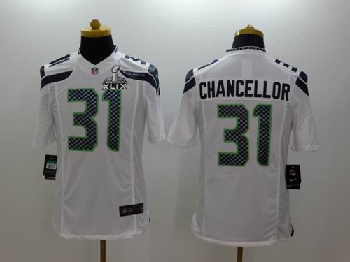 2015 Super Bowl XLIX Jersey 2014 Nike Seattle Seahawks 31# Kam Chancellor white limited Jersey