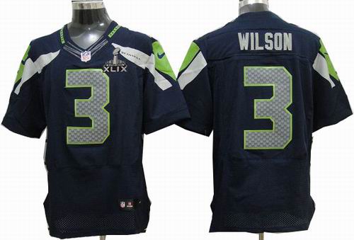 2015 Super Bowl XLIX Jersey Nike 2012 Nike Seattle Seahawks 3# Russell Wilson Team Color elite Jersey