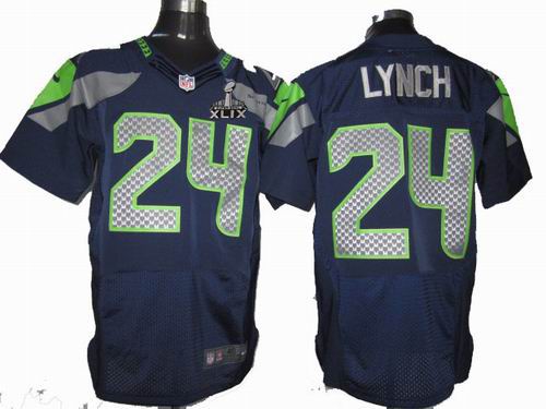 2015 Super Bowl XLIX Jersey Nike 2012 nike Seattle Seahawks 24# Marshawn Lynch Team color elite Jersey