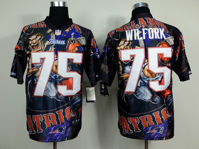 2015 Super Bowl XLIX Jersey Nike New England Patriots #75 Vince Wilfork elite Fanatical Jersey