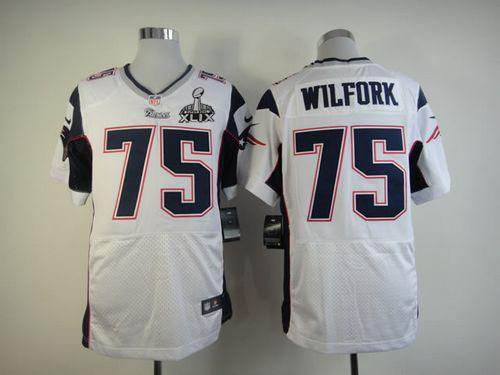 2015 Super Bowl XLIX Jersey Nike New England Patriots #75 Vince Wilfork white elite Jersey