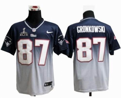 2015 Super Bowl XLIX Jersey Nike New England Patriots #87 Rob Gronkowski Elite Drift II Fashion Jersey