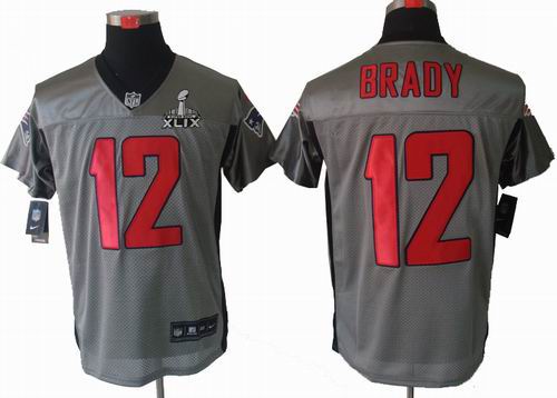 2015 Super Bowl XLIX Jersey Nike New England Patriots 12# Tom Brady Gray shadow elite jerseys