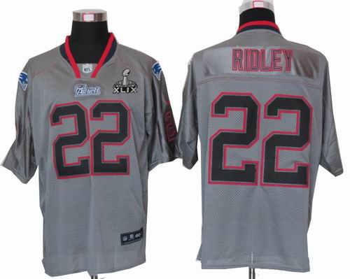 2015 Super Bowl XLIX Jersey Nike New England Patriots 22 Stevan Ridley Lights Out grey elite Jersey