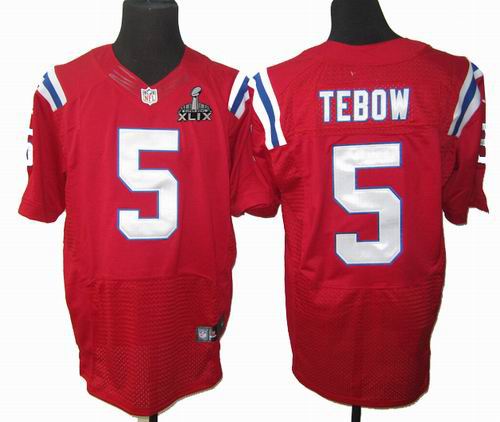 2015 Super Bowl XLIX Jersey Nike New England Patriots 5 tim tebow red elite Jersey