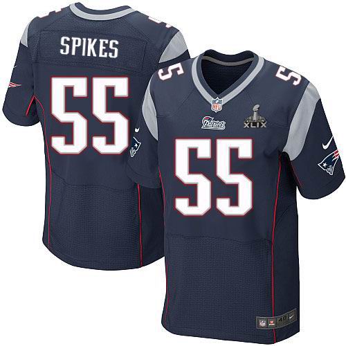 2015 Super Bowl XLIX Jersey Nike New England Patriots 55# Brandon Spikes blue elite Jersey