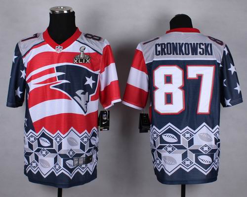 2015 Super Bowl XLIX Jersey Nike New England Patriots 87# Rob Gronkowski Noble Fashion elite jerseys