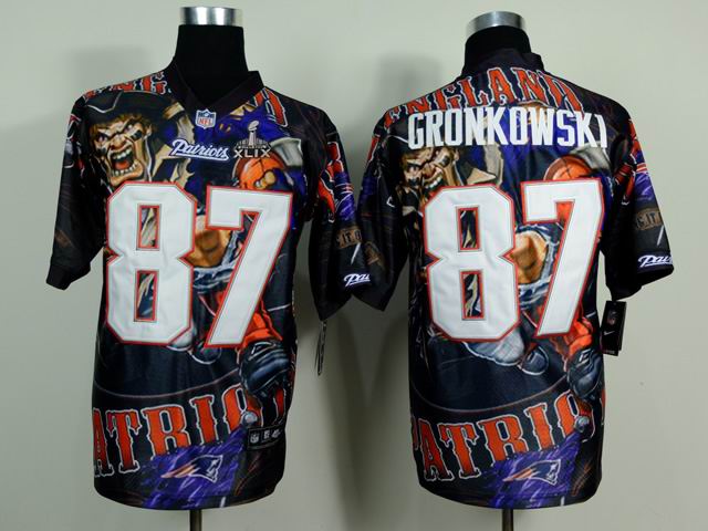 2015 Super Bowl XLIX Jersey Nike New England Patriots 87# Rob Gronkowski elite Fanatical Jersey
