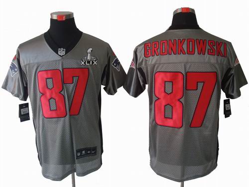 2015 Super Bowl XLIX Jersey Nike New England Patriots Rob Gronkowski 87# Gray shadow elite jerseys