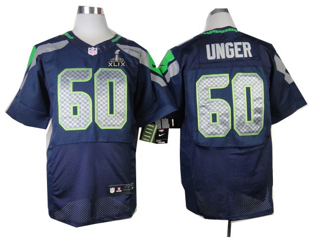 2015 Super Bowl XLIX Jersey Nike Seattle Seahawks #60 Max Unger blue elite jerseys
