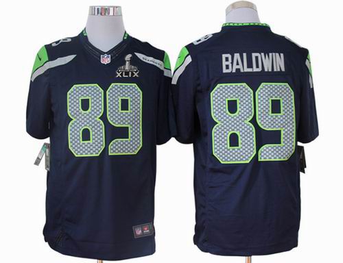 2015 Super Bowl XLIX Jersey Nike Seattle Seahawks #89 Doug Baldwin blue limited Jersey