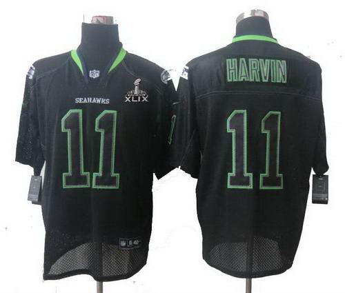 2015 Super Bowl XLIX Jersey Nike Seattle Seahawks 11# Percy Harvin Lights Out black Elite jerseys
