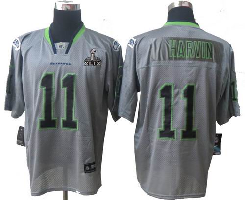 2015 Super Bowl XLIX Jersey Nike Seattle Seahawks 11# Percy Harvin Lights Out grey Elite jerseys