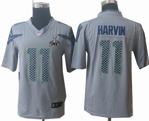 2015 Super Bowl XLIX Jersey Nike Seattle Seahawks 11# Percy Harvin limited grey Jersey