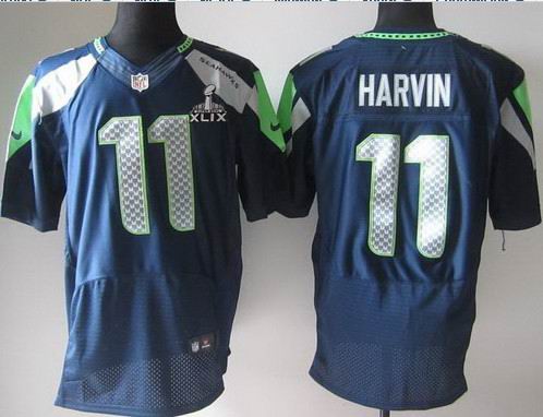 2015 Super Bowl XLIX Jersey Nike Seattle Seahawks 11 Percy Harvin Blue Elite Jerseys