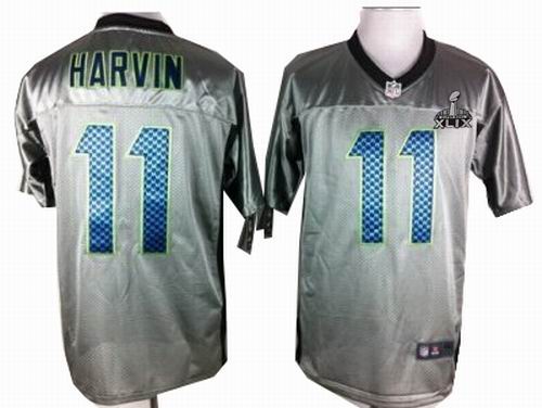 2015 Super Bowl XLIX Jersey Nike Seattle Seahawks 11 Percy Harvin Gray shadow elite jerseys