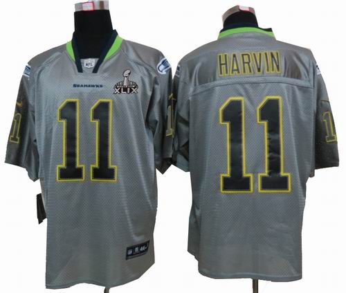 2015 Super Bowl XLIX Jersey Nike Seattle Seahawks 11 Percy Harvin Lights Out grey elite Jersey