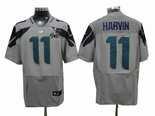 2015 Super Bowl XLIX Jersey Nike Seattle Seahawks 11 Percy Harvin grey Elite Jerseys
